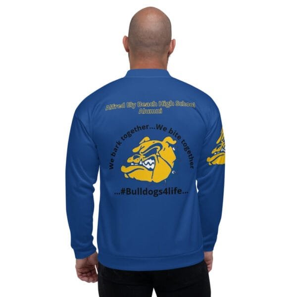 AEB69 BLUE Bomber Jacket (WBT - #BULLDOGS4LIFE) - Image 2