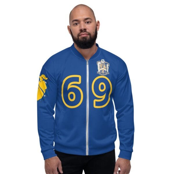 AEB69 BLUE Bomber Jacket (WBT - #BULLDOGS4LIFE)