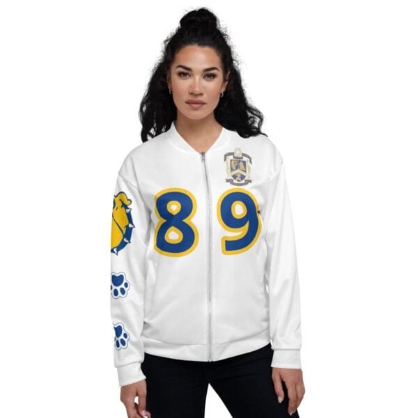 AEB89 White Bomber Jacket - Image 4