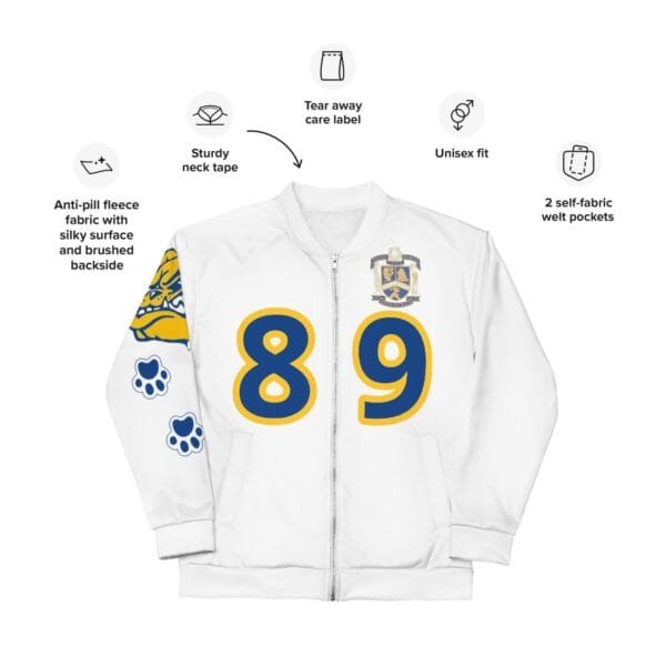 AEB89 White Bomber Jacket - Image 8