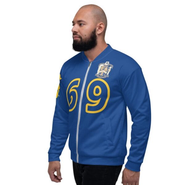 AEB69 BLUE Bomber Jacket (WBT - #BULLDOGS4LIFE) - Image 4