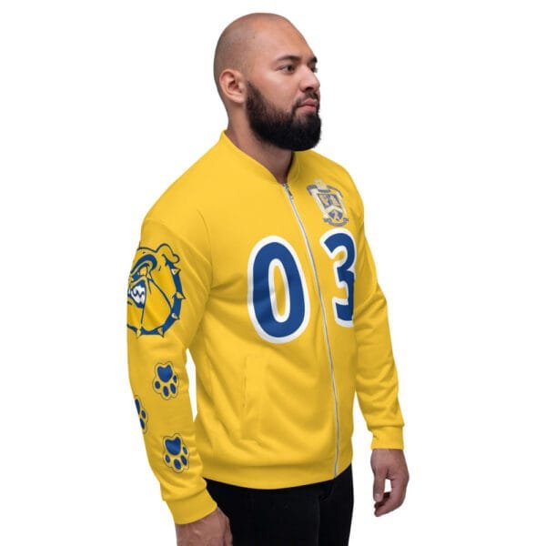 AEB03 GOLD Bomber Jacket (WBT - #BULLDOGS4LIFE) - Image 3