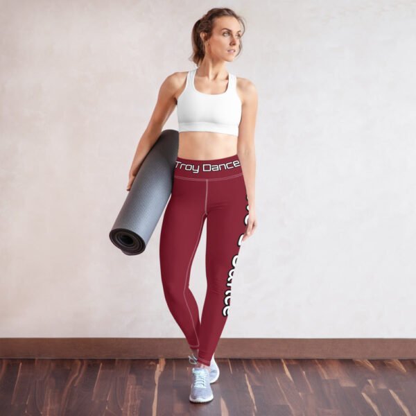 Troy Dance Leggings - Love 2 Dance (Burgundy) - Image 2