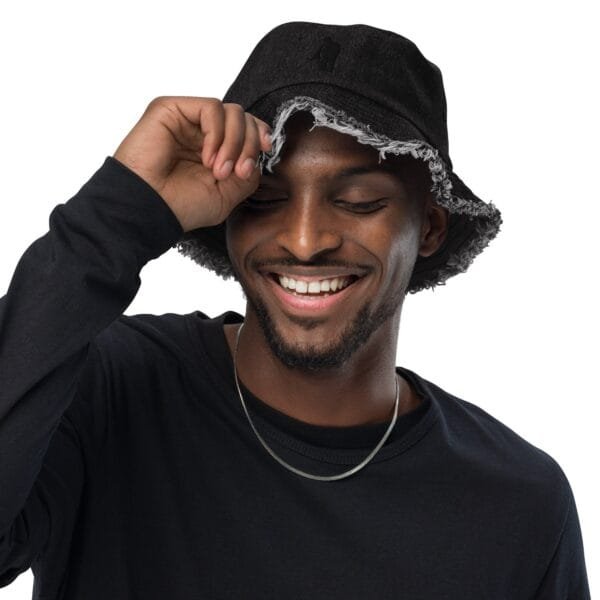 Distressed denim bucket hat - ReggieSaxLogo - Image 2