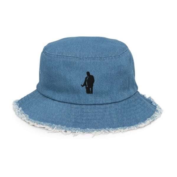 Distressed denim bucket hat - ReggieSaxLogo - Image 6