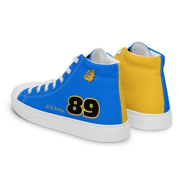 C/O 89 AEB - Blue & Gold Men’s high top canvas shoes - Image 2