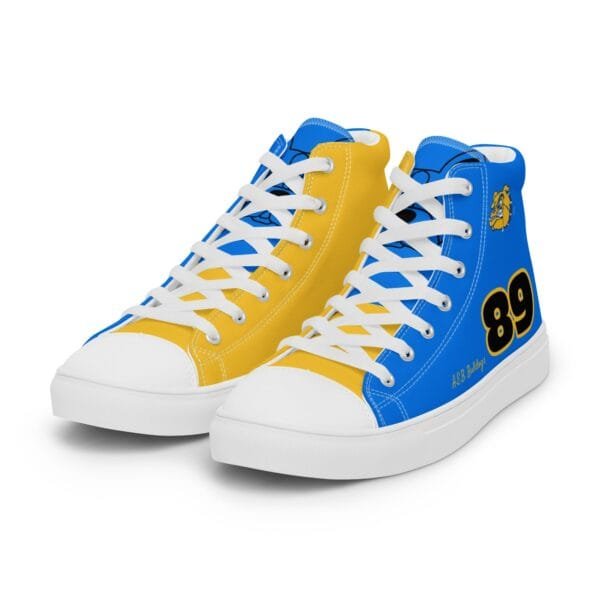 C/O 89 AEB - Blue & Gold Men’s high top canvas shoes - Image 3