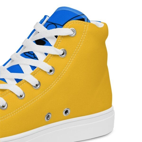 Custom - Blue & Gold Men’s high top canvas shoes | Upload Image - Image 2