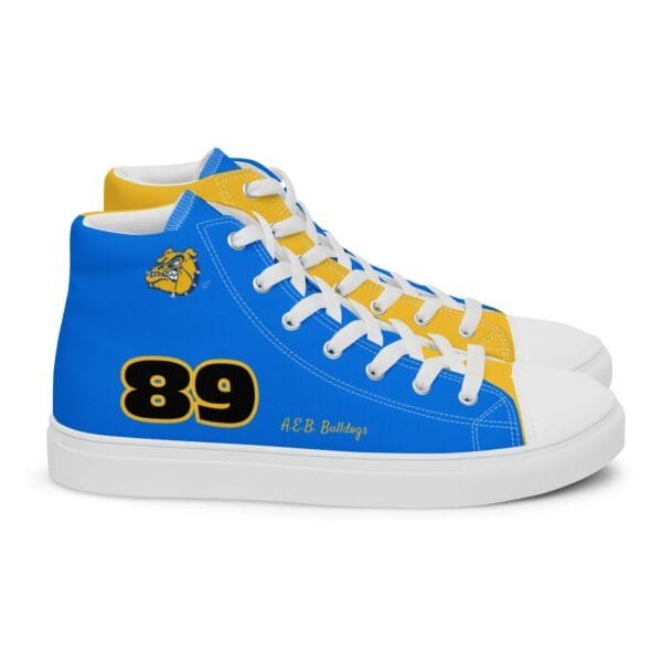 C/O 89 AEB - Blue & Gold Men’s high top canvas shoes - Image 4