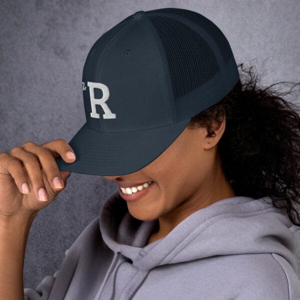 The R - Retro Trucker Hat | Yupoong 6606 - Image 5