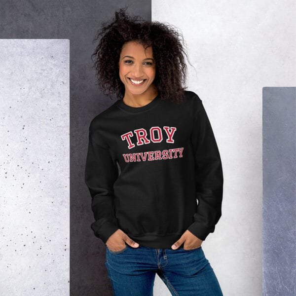 TROY UNIVERSITY - Unisex Crew Neck BLACK (GRADUATE) - Image 2