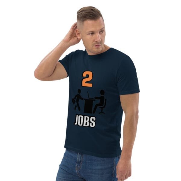 2JOBS - Unisex organic cotton t-shirt (Navy) - Image 6