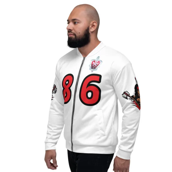 HVJ86  White & Red Bomber Jacket (Warriors) - Image 8