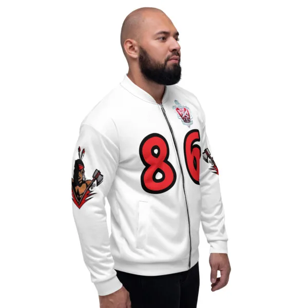 HVJ86  White & Red Bomber Jacket (Warriors) - Image 7