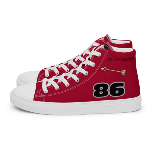 HV Men's - Crimson and silver Alumni High Top Canvas Shoes - Signature Edition - Image 15