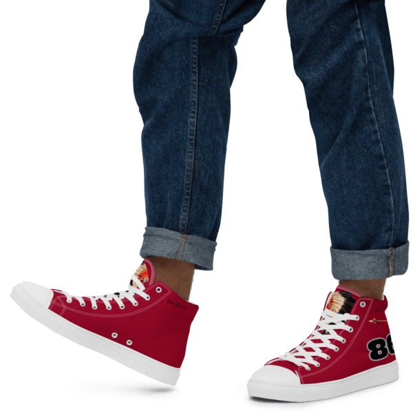 HV Men's - Crimson and silver Alumni High Top Canvas Shoes - Signature Edition - Image 17