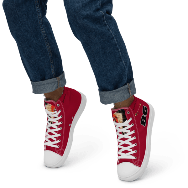 HV Men's - Crimson and silver Alumni High Top Canvas Shoes - Signature Edition - Image 18