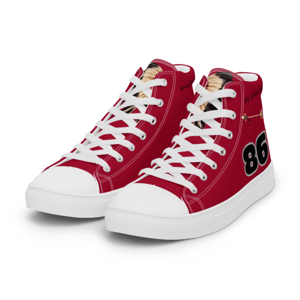 HV Men's - Crimson and silver Alumni High Top Canvas Shoes - Signature Edition - Image 20