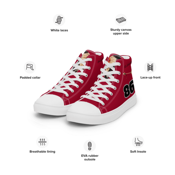 HV Men's - Crimson and silver Alumni High Top Canvas Shoes - Signature Edition - Image 21