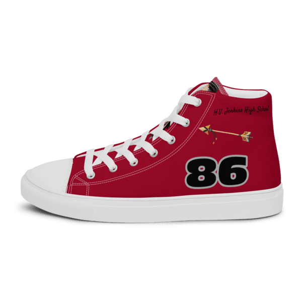 HV Men's - Crimson and silver Alumni High Top Canvas Shoes - Signature Edition - Image 23