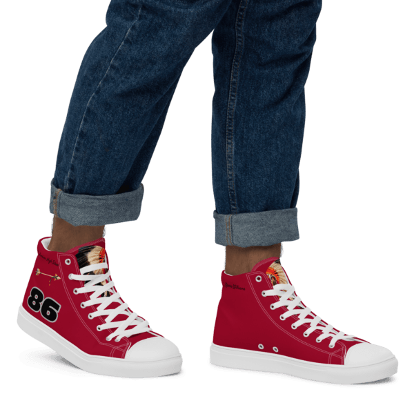 HV Men's - Crimson and silver Alumni High Top Canvas Shoes - Signature Edition - Image 25