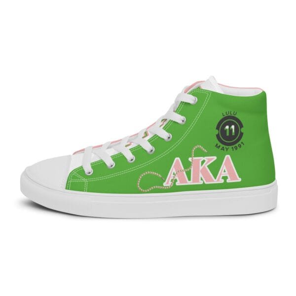 Chucks and Pearls - 1908 Women’s high top canvas shoes (Skee Wee) - (Custom - LuLu)