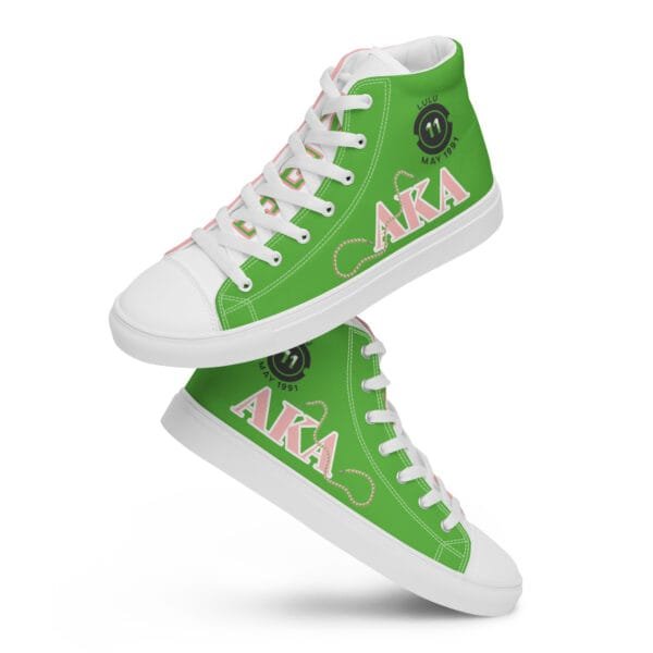 Chucks and Pearls - 1908 Women’s high top canvas shoes (Skee Wee) - (Custom - LuLu) - Image 6