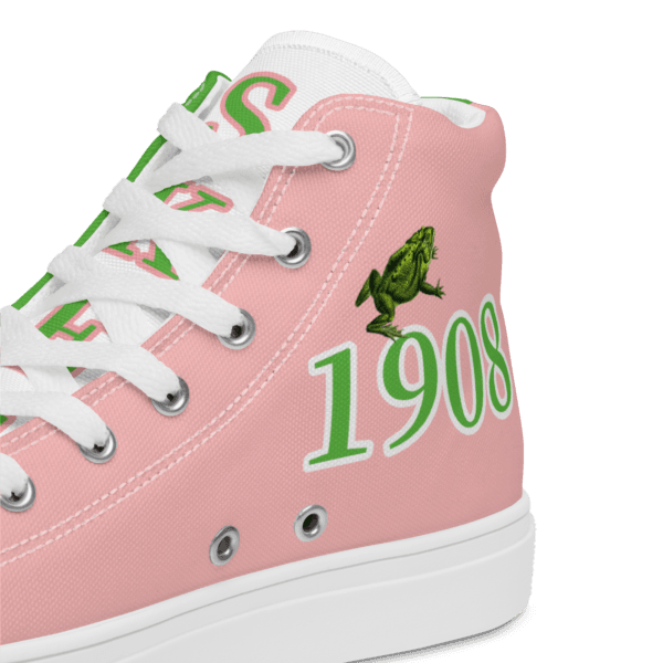 Chucks N Pearls – 1908 Women’s high top canvas shoes (Skee Wee) – (Custom – Name|Number|Year) - Image 6