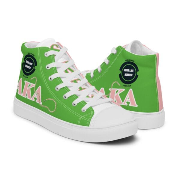 Chucks N Pearls – 1908 Women’s high top canvas shoes (Skee Wee) – (Custom – Name|Number|Year) - Image 8