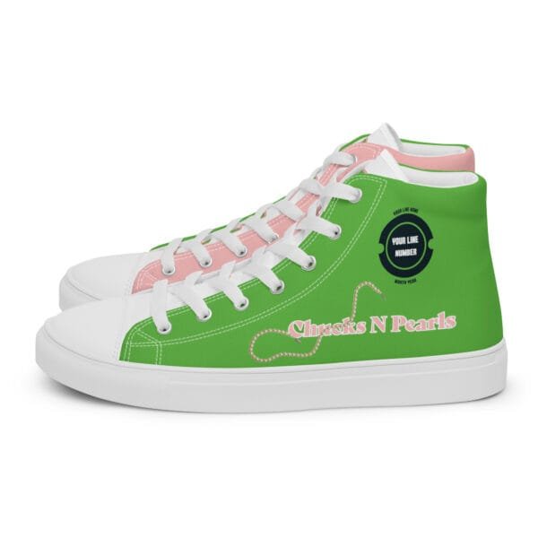 Chucks N Pearls – 1908 Women’s high top canvas shoes (Skee Wee) – (Custom – Name|Number|Year) - Image 17