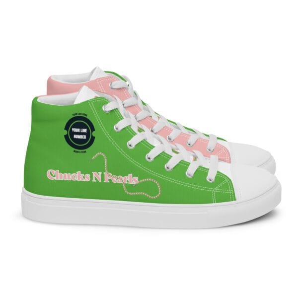 Chucks N Pearls – 1908 Women’s high top canvas shoes (Skee Wee) – (Custom – Name|Number|Year) - Image 22