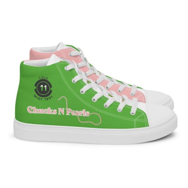 Chucks and Pearls - 1908 Women’s high top canvas shoes (Skee Wee) - (Custom - LuLu) - Image 24