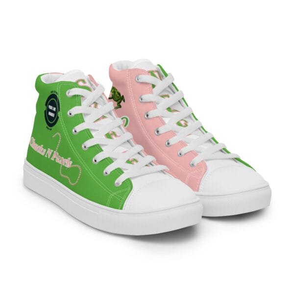 Chucks N Pearls – 1908 Women’s high top canvas shoes (Skee Wee) – (Custom – Name|Number|Year) - Image 24